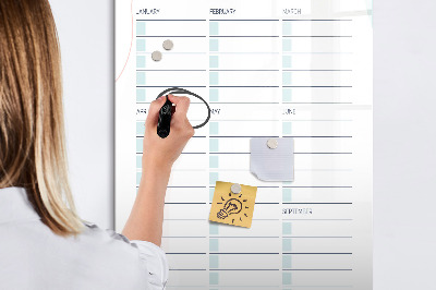 Magnetická psací tabule Plánovač pro důležitá data a fotografie