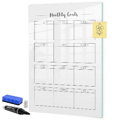 Magnetická psací tabule Měsíční cíle s možností personalizace