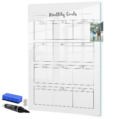 Magnetická psací tabule Měsíční cíle s možností personalizace