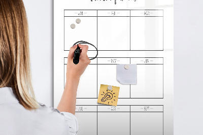 Magnetická psací tabule Měsíční cíle s možností personalizace