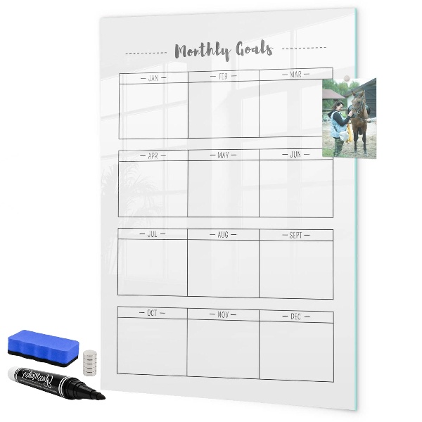 Magnetická psací tabule Měsíční cíle s možností personalizace
