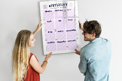 Popisovatelná magnetická tabule Narozeninový kalendář s prostorem pro fotografie