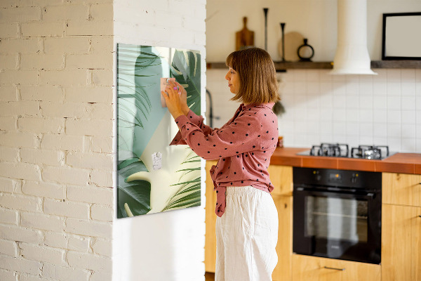 Magnetická psací tabule Zelená koláž vzpomínek s fotografiemi