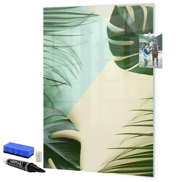 Magnetická psací tabule Zelená koláž vzpomínek s fotografiemi