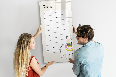 Popisovatelná magnetická tabule Seznam úkolů s roztomilým tématem