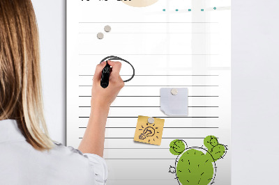 Magnetická psací tabule Seznam úkolů s kreativním nádechem