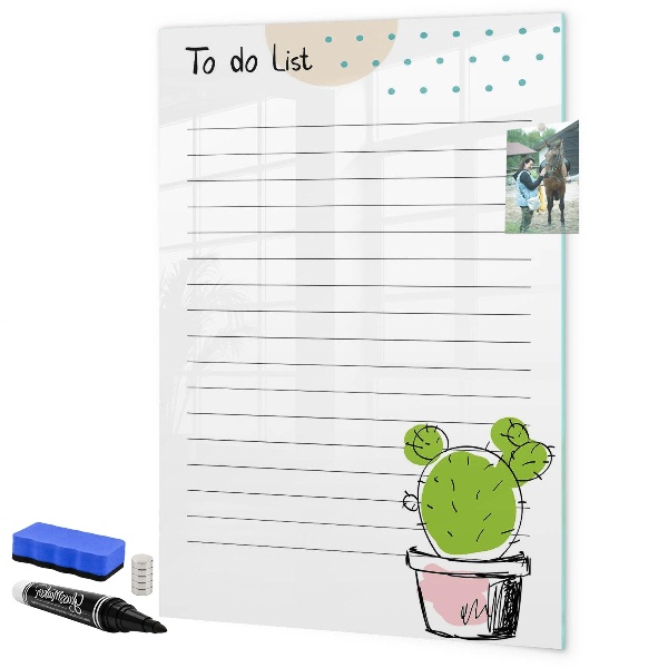 Magnetická psací tabule Seznam úkolů s kreativním nádechem