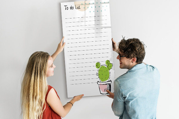 Magnetická psací tabule Seznam úkolů s kreativním nádechem