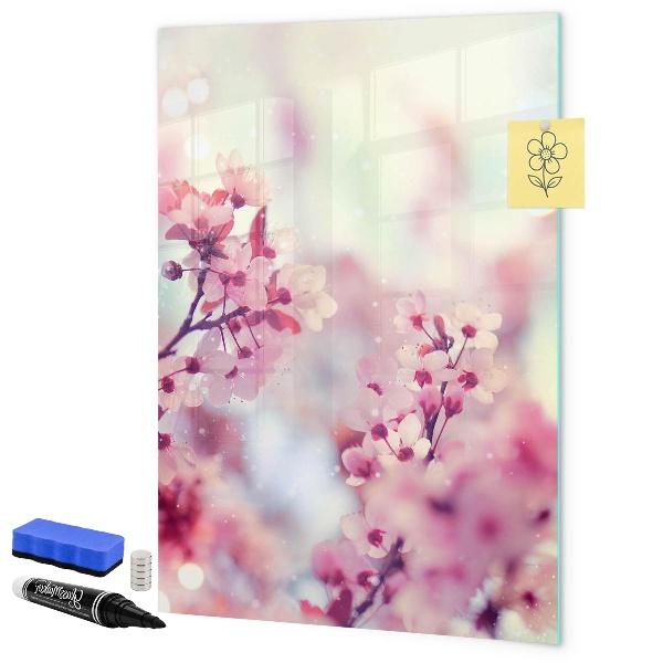 Magnetická psací tabule Květinový motiv s prostorem pro fotografie