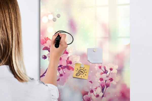 Magnetická psací tabule Květinový motiv s prostorem pro fotografie