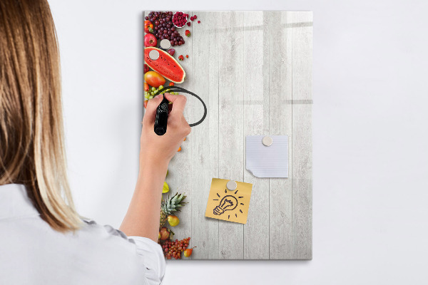 Popisovatelná magnetická tabule Kreativní ovocná deska s fotografiemi