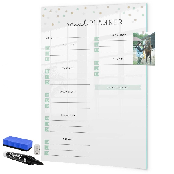 Magnetická psací tabule Plánovač jídelníčku na celý týden