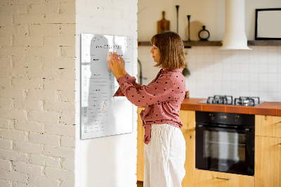 Magnetická psací tabule Plánovač jídelníčku na celý týden