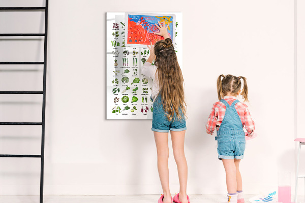 Popisovatelná magnetická tabule Zelená zelenina a bylinky v grafice