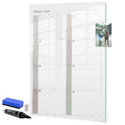 Magnetická psací tabule Týdenní plán s prostorem pro fotografie