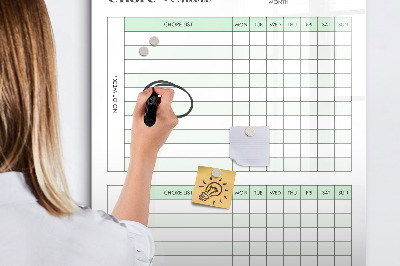 Magnetická psací tabule Plánovač domácích prací pro rodinu