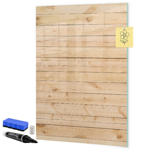 Magnetická psací tabule Poznámka deska na dřevěném pozadí