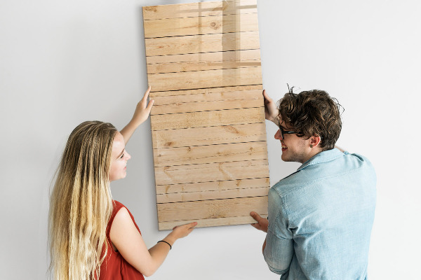 Magnetická psací tabule Poznámka deska na dřevěném pozadí