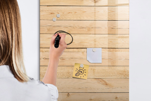 Magnetická psací tabule Poznámka deska na dřevěném pozadí