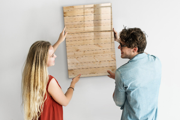 Magnetická psací tabule Poznámka deska na dřevěném pozadí