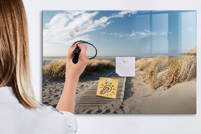 Magnetická psací tabule Pláž, vzpomínky a kreativita na fotografiích