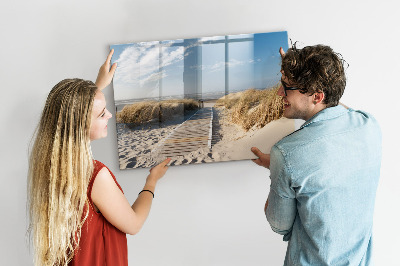 Magnetická psací tabule Pláž, vzpomínky a kreativita na fotografiích