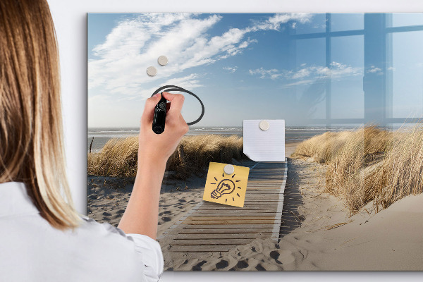 Magnetická psací tabule Pláž, vzpomínky a kreativita na fotografiích