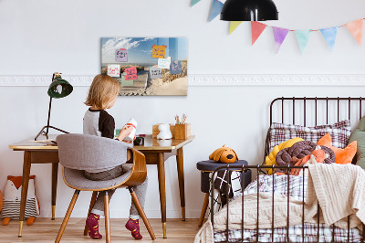 Magnetická psací tabule Pláž, vzpomínky a kreativita na fotografiích