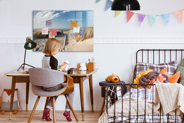 Magnetická psací tabule Pláž, vzpomínky a kreativita na fotografiích