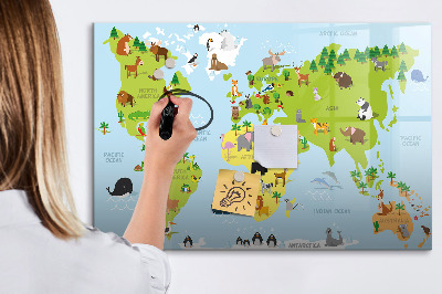 Popisovatelná magnetická tabule Interaktivní mapa s fotografiemi a poznámkami