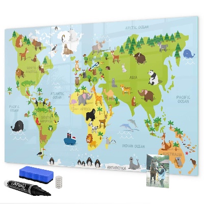 Popisovatelná magnetická tabule Interaktivní mapa s fotografiemi a poznámkami