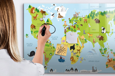 Popisovatelná magnetická tabule Interaktivní mapa s fotografiemi a poznámkami