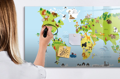 Popisovatelná magnetická tabule Interaktivní mapa s fotografiemi a poznámkami