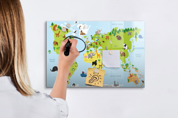 Popisovatelná magnetická tabule Interaktivní mapa s fotografiemi a poznámkami