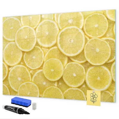 Magnetická psací tabule Citronový motiv s fotografiemi a doplňky