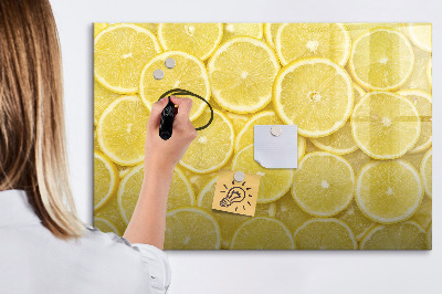 Magnetická psací tabule Citronový motiv s fotografiemi a doplňky