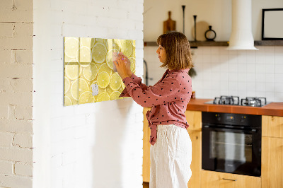 Magnetická psací tabule Citronový motiv s fotografiemi a doplňky