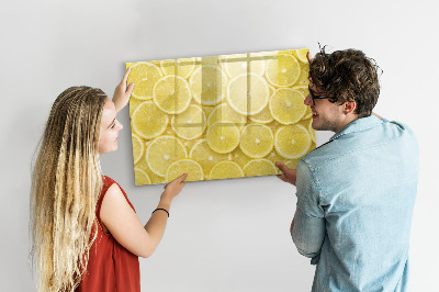 Magnetická psací tabule Citronový motiv s fotografiemi a doplňky