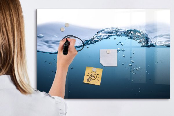 Magnetická psací tabule Vodní pozadí s fotografiemi a doplňky
