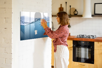 Magnetická psací tabule Vodní pozadí s fotografiemi a doplňky