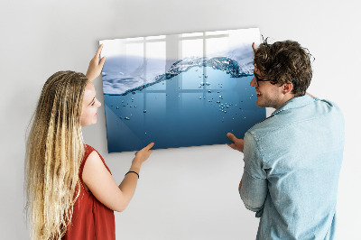 Magnetická psací tabule Vodní pozadí s fotografiemi a doplňky