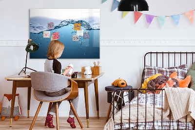 Magnetická psací tabule Vodní pozadí s fotografiemi a doplňky