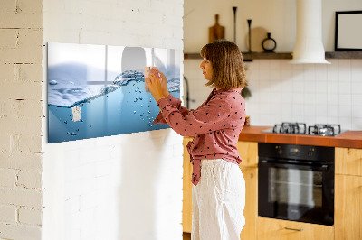 Magnetická psací tabule Vodní pozadí s fotografiemi a doplňky