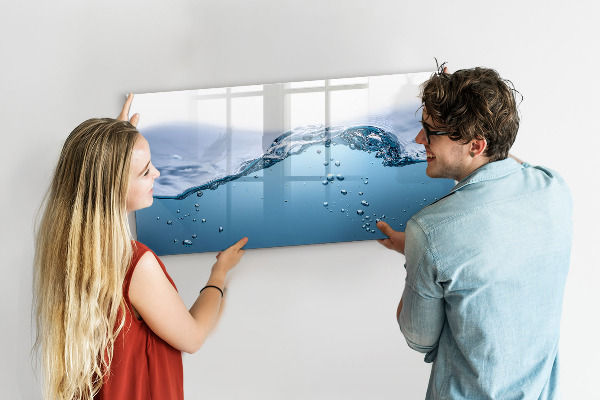 Magnetická psací tabule Vodní pozadí s fotografiemi a doplňky