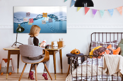 Magnetická psací tabule Vodní pozadí s fotografiemi a doplňky
