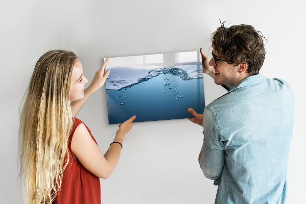 Magnetická psací tabule Vodní pozadí s fotografiemi a doplňky