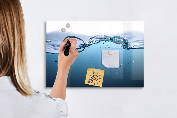 Magnetická psací tabule Vodní pozadí s fotografiemi a doplňky