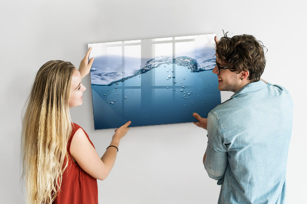 Magnetická psací tabule Vodní pozadí s fotografiemi a doplňky