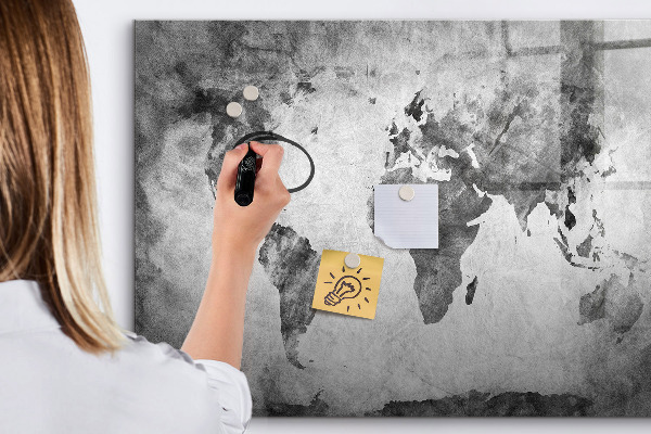 Popisovatelná magnetická tabule Mapa světa s osobními fotografiemi