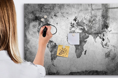 Popisovatelná magnetická tabule Mapa světa s osobními fotografiemi